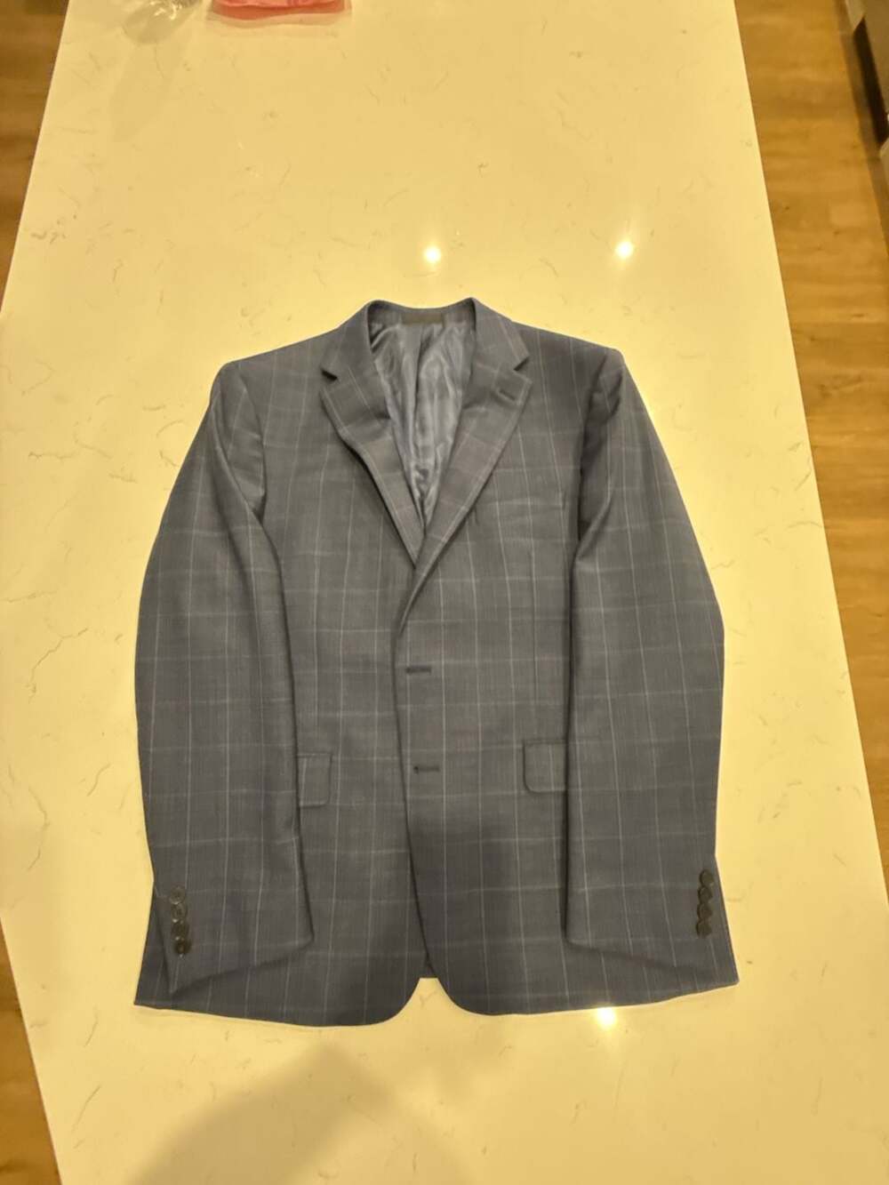 Calvin Klein Blue Windowpane Check Suit Jacket Sport Coat Blazer